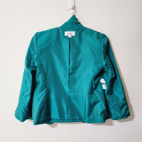 Le Suit Womens Single-Breasted Blazer Jacket 3/4 Sleeve Green Size 6 - Picture 5 of 12